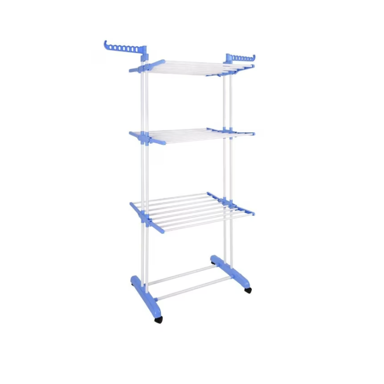 Uscator rufe vertical pliabil, 3 niveluri, suport umerase, spatii mici