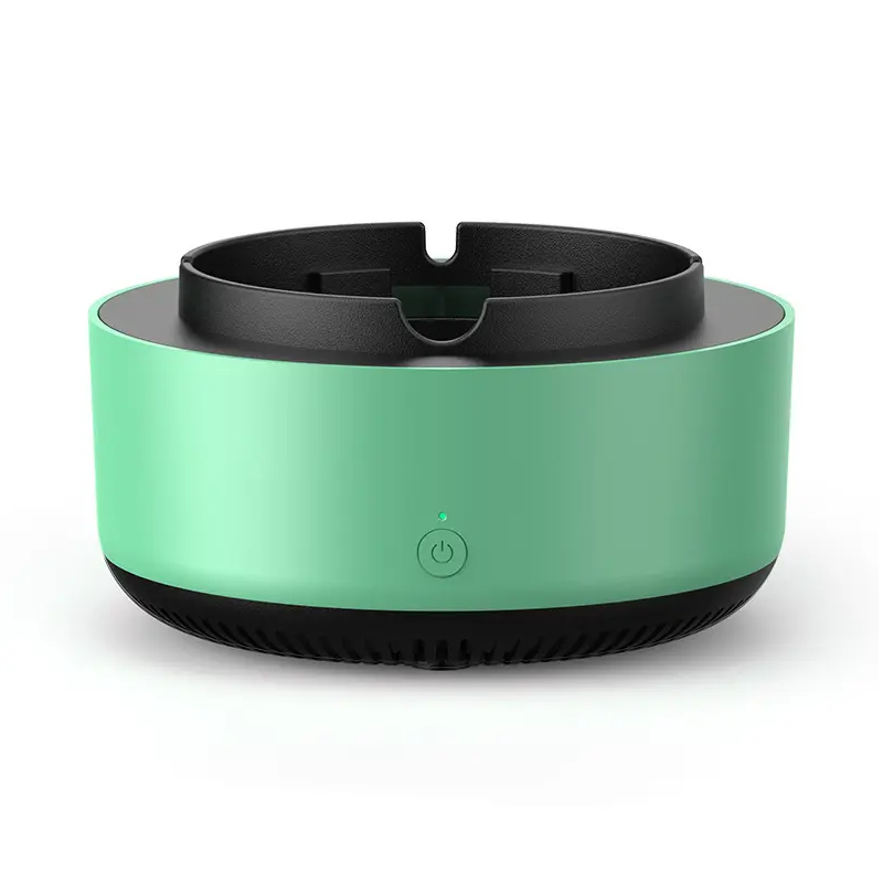 Scrumiera electrica, 2 în 1, purificator aer si filtru fum, 230g, neagra