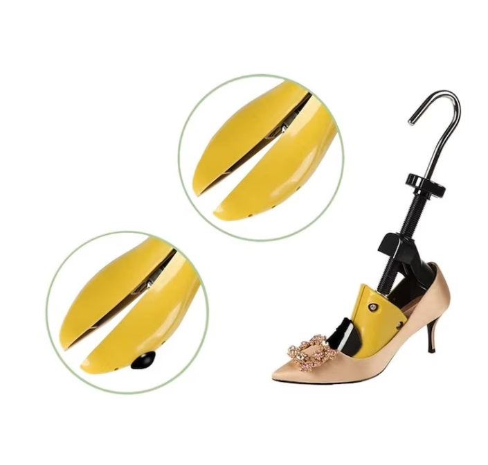 Set 2 sanuri pentru largit si alungit incaltaminte, universale, reglabile, marime 37-43, galben/negru