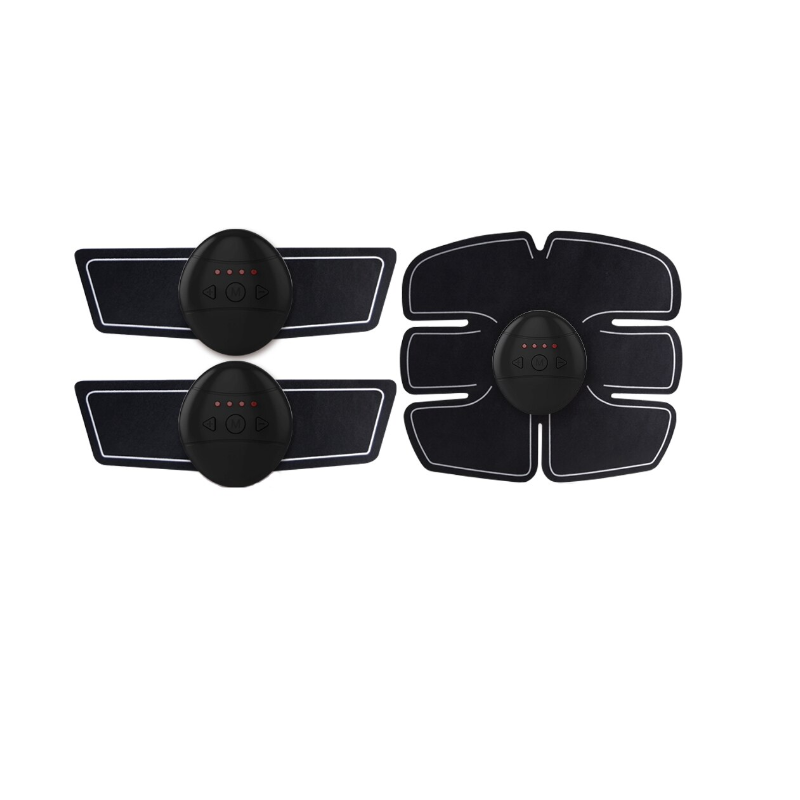 Set electrostimulator fitness, pentru abdomen, brate si picioare, USB, 6 programe