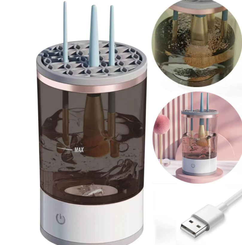 Aparat 2 in 1 pentru curatat pensule de machiaj – spala si usuca