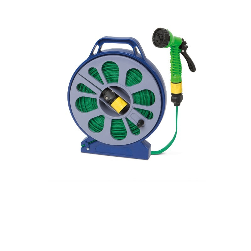 Furtun plat cu carcasa 15M, PVC ranforsat, pistol 7 functii inclus