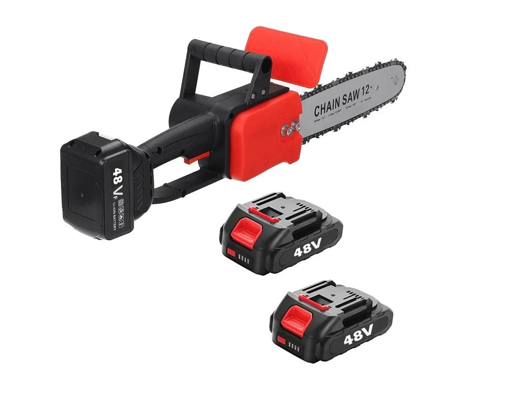 Fierastrau electric cu lant 12 inch 1200W 48V cu 2 acumulatori si geanta transport