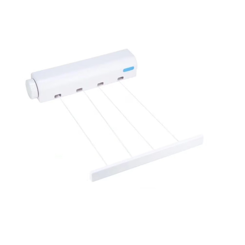 Uscator de rufe retractabil, prindere pe perete, kit montaj inclus, 4 funii x 3.2 m, alb