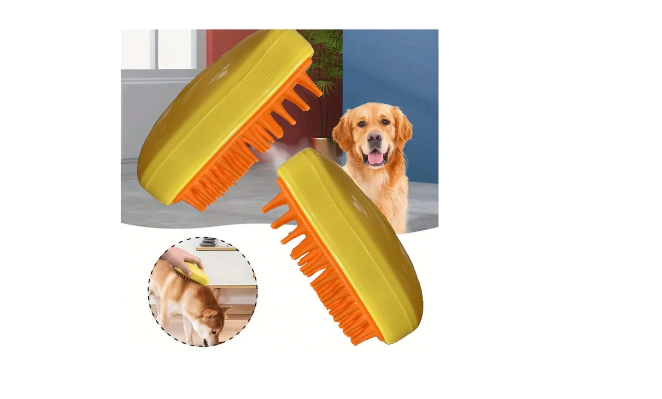 Perie 3 in 1 cu Abur pentru Pisici si Caini – Netezire, Hidratare si Masaj