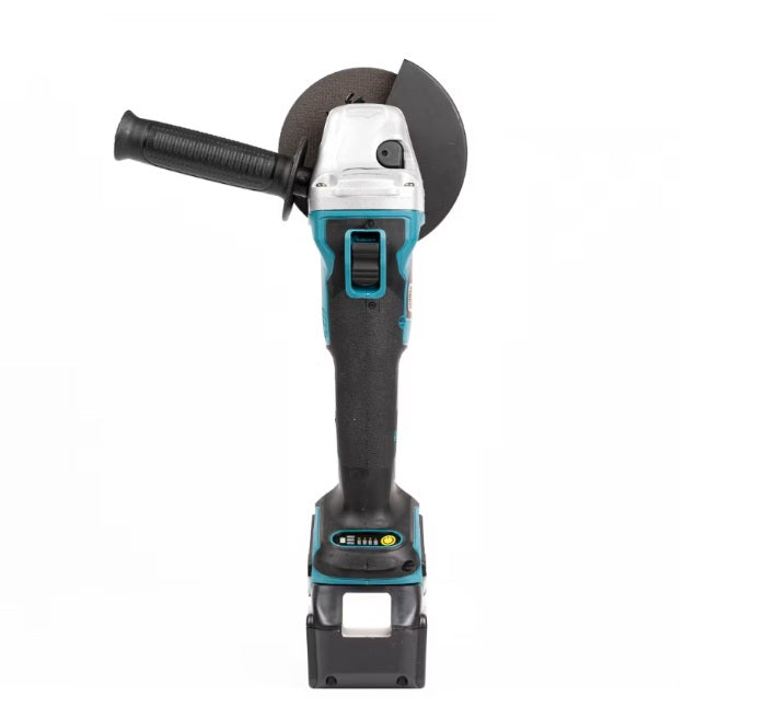 Polizor Unghiular (Flex) 48V 5Ah cu 2 Acumulatori, Incarcator, Maner si Cheie, Albastru