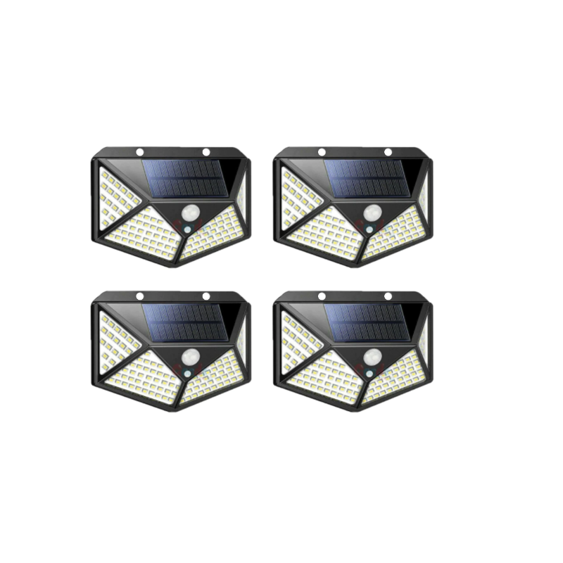 Set 4 Lampi Solare cu Senzor de Miscare si Lumina, 3 Moduri de Iluminare, IP65