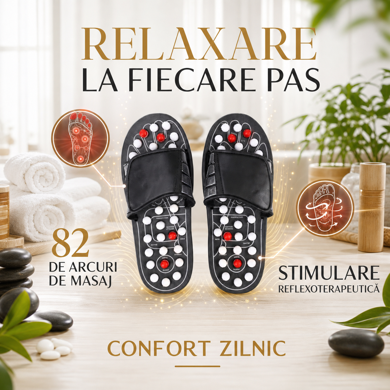 Papuci Reflexoterapie cu Talpă din Spumă pentru Bărbați