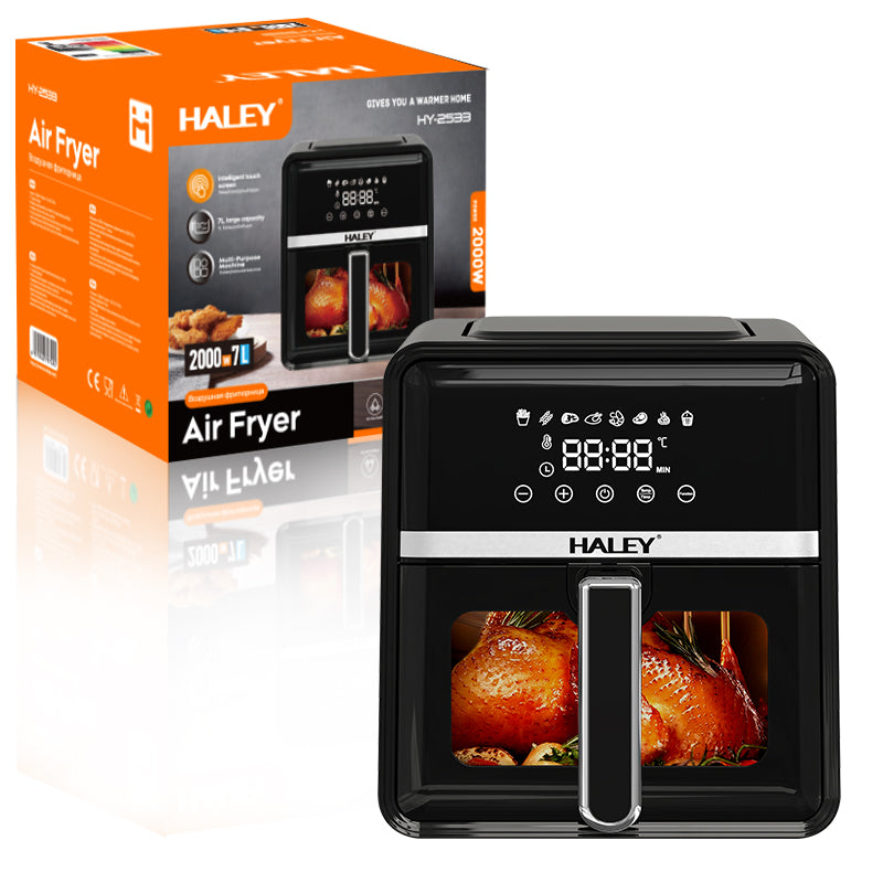 Air Fryer HALEY 7L, 2000W, Geam Transparent, Display Digital Touch