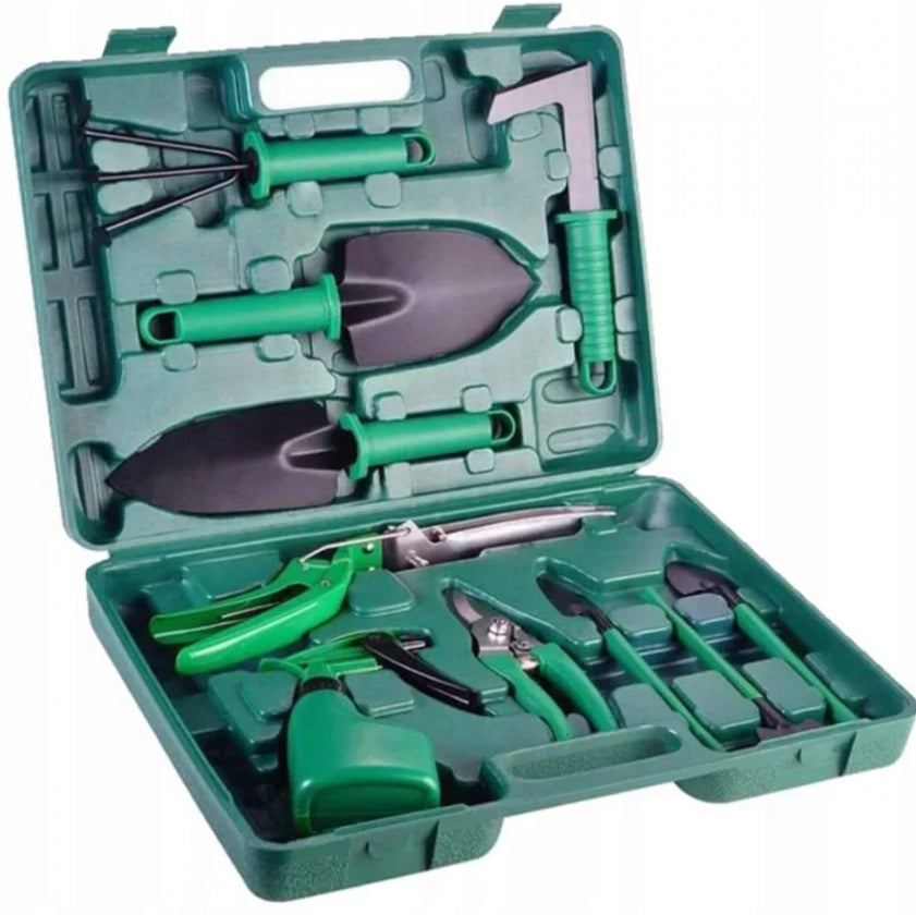 Set unelte gradinarit 12 piese cu valiza, multifunctional