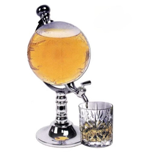 Dozator pentru bauturi in forma de glob pamantesc, capacitate 3.5L, transparent, 24 x 42 cm