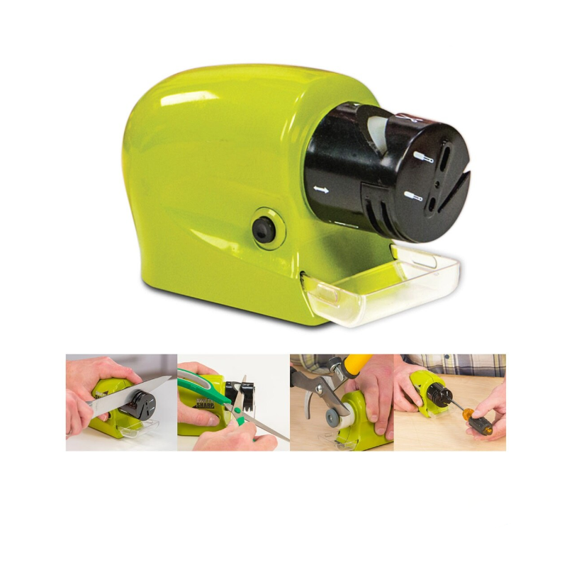 Dispozitiv electric pentru ascutit cutite, foarfece si unelte – cap detasabil, usor de folosit