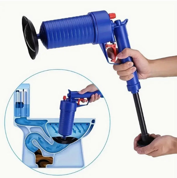 Aparat cu aer comprimat pentru desfundat scurgeri, 4 adaptoare, eficient, fara chimicale