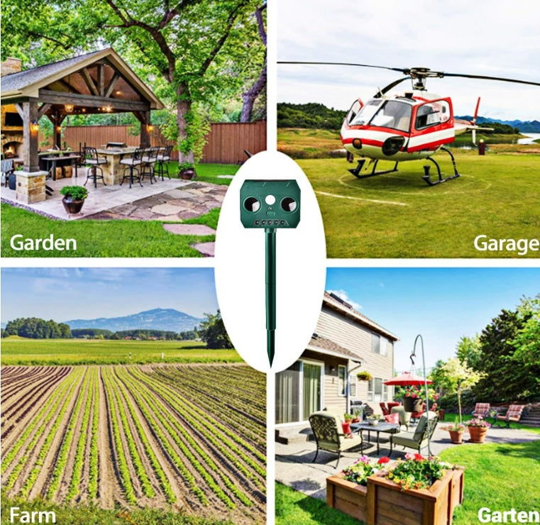 Aparat Solar Ultrasunete pentru Alungat Daunatori – Pisici, Caini, Veverite, Iepuri, Soareci