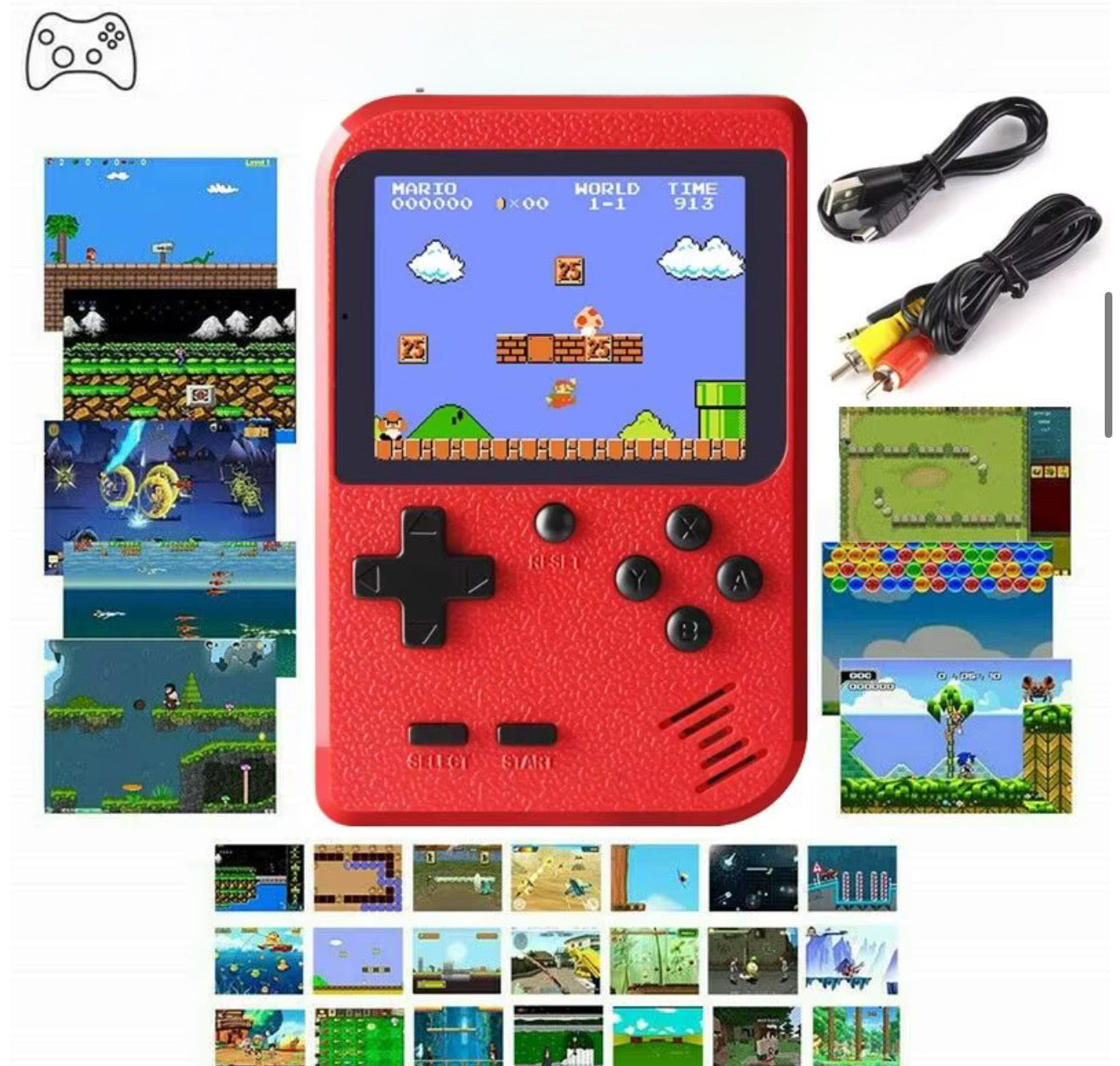 Consola portabila retro 400 jocuri, ecran LCD 3 inch, baterie reincarcabila, TV-out