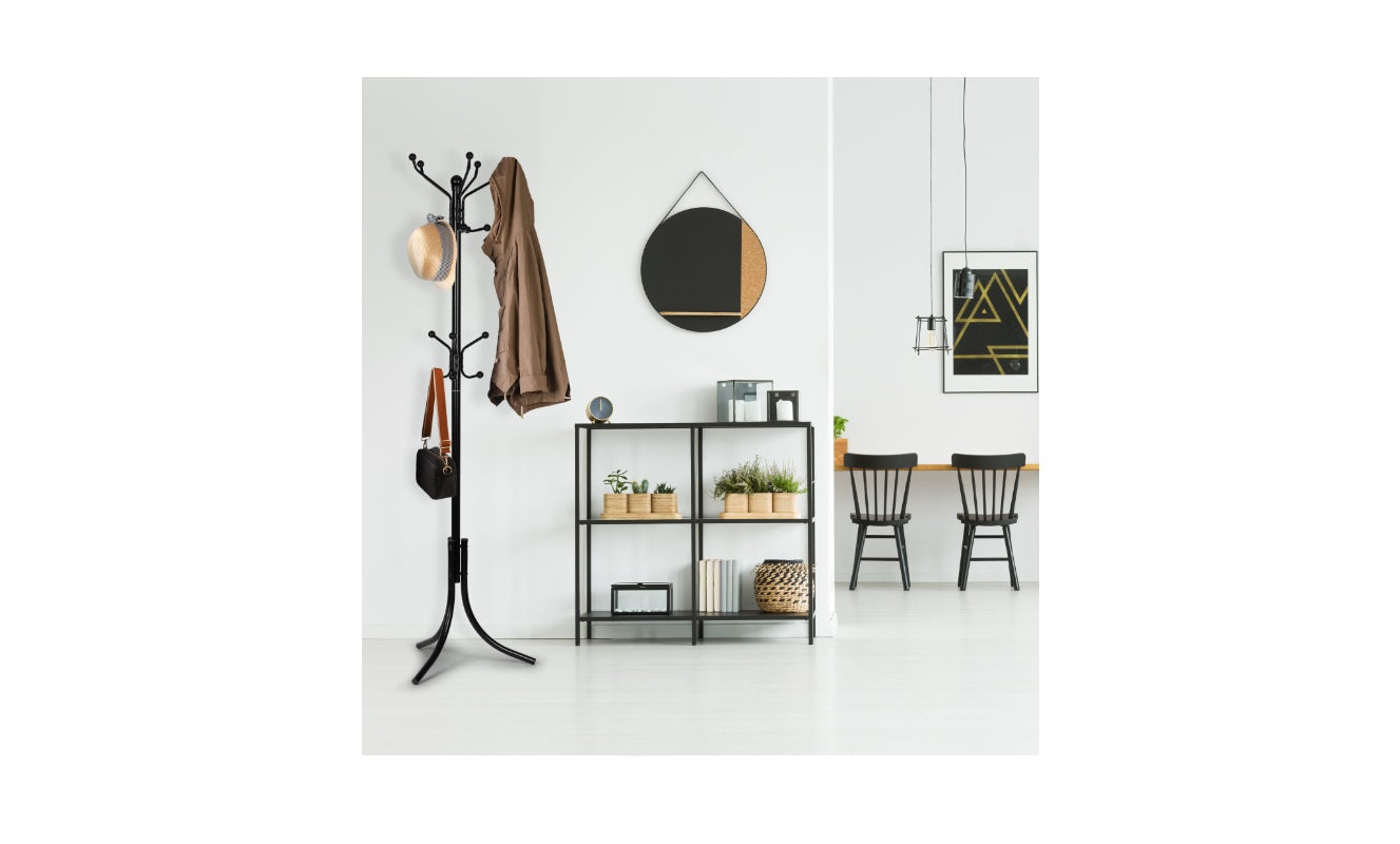 Umeras pentru Podea cu Carlige pentru Haine – Stabil, Metalic, Ideal pentru Hol si Dressing