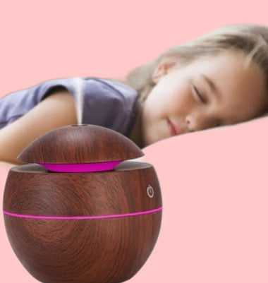 Umidificator mini cu aromaterapie LED USB 130ml silentios