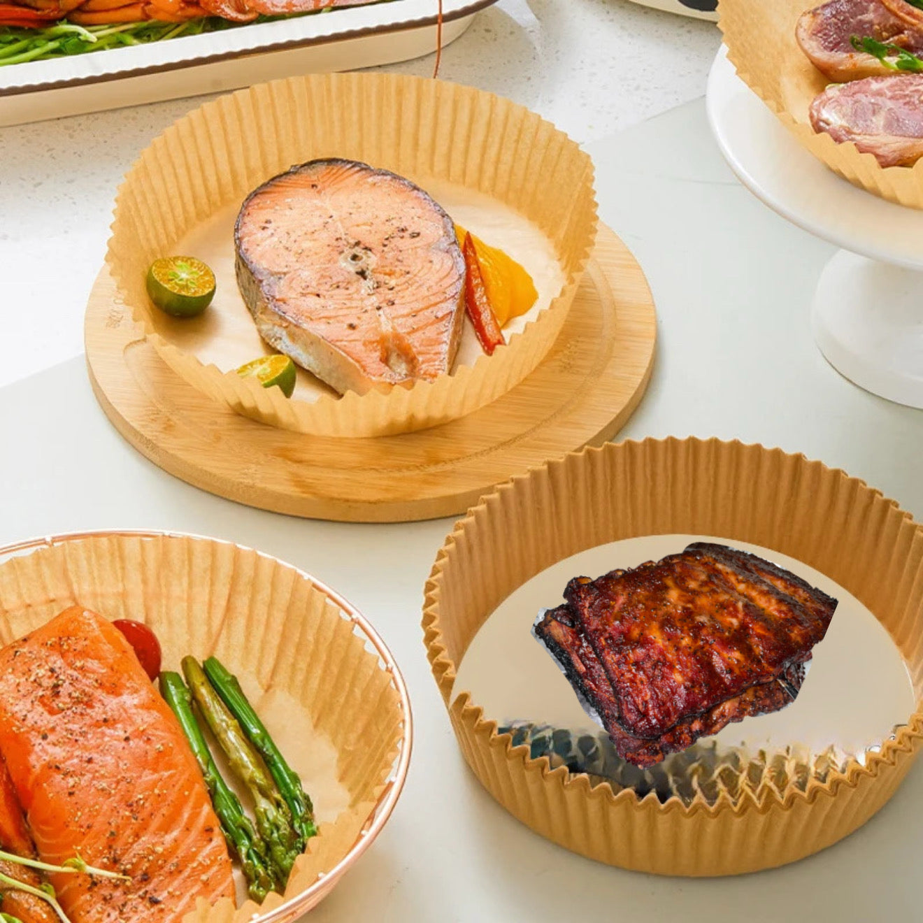 Set 100 hartii de copt, 16x16 cm, pentru friteuza