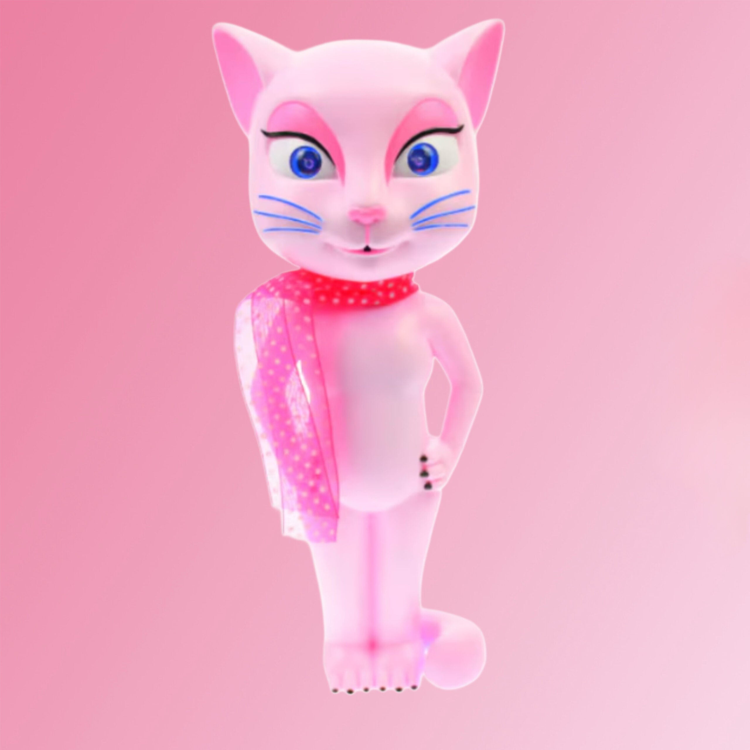 Jucarie interactiva pisica inteligenta, roz, 30 cm, cu repetare sunete