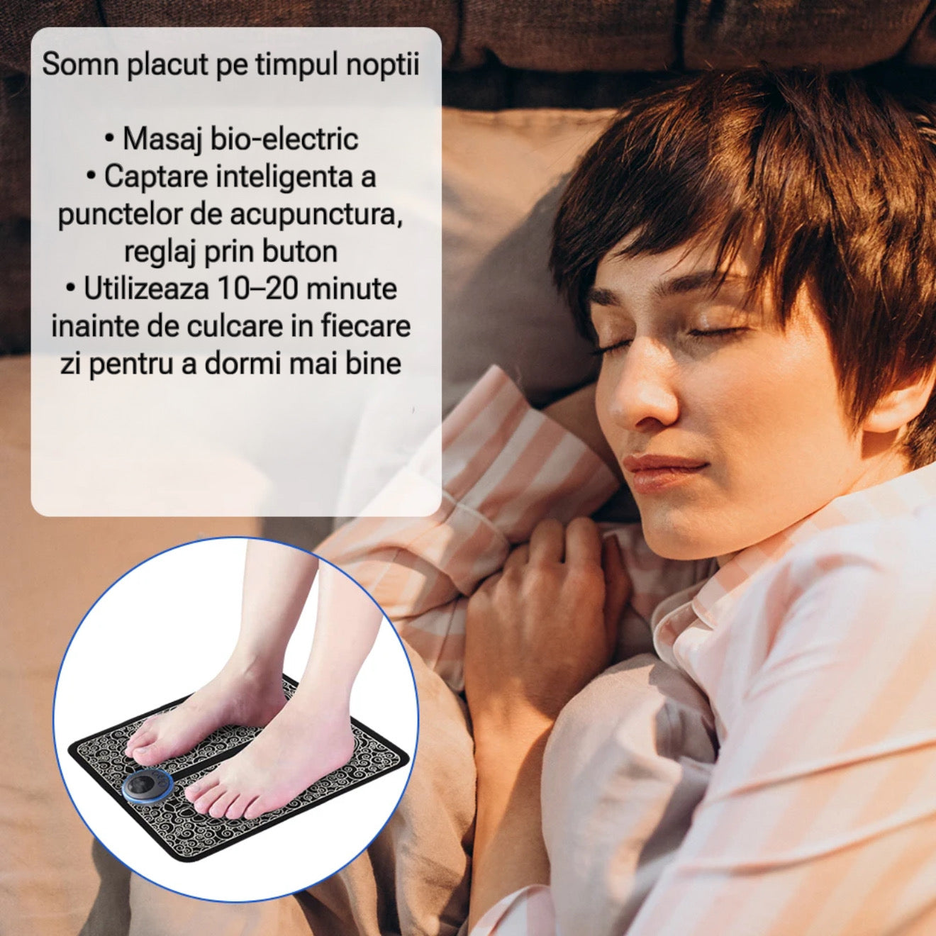 Aparat terapeutic masaj picioare cu electrostimulare, relaxare si reducere dureri