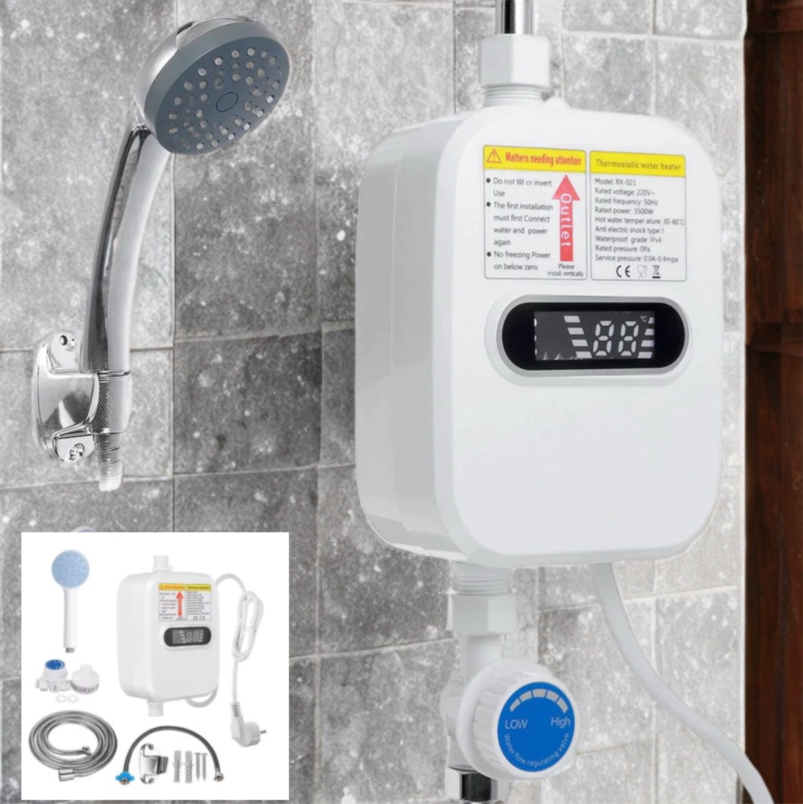 Instant incalzitor de apa – Incalzire Rapida Apa 3 Secunde, 3500W, IPX4