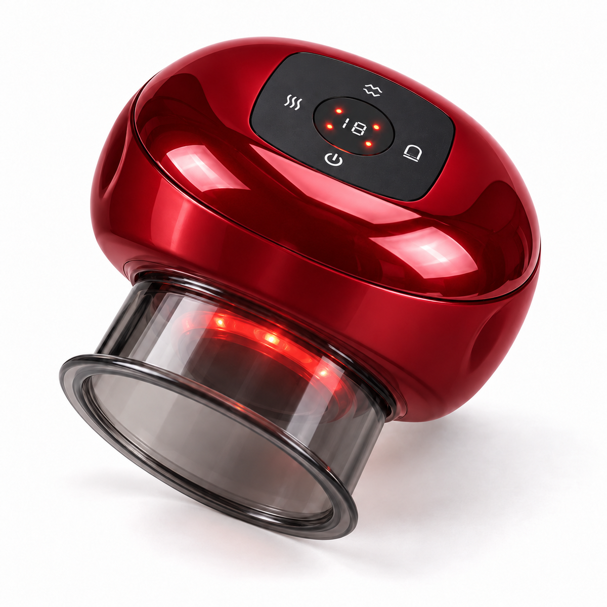 Aparat electric de masaj cu vacuum, 12 niveluri de intensitate, lumină roșie, tip ventuză