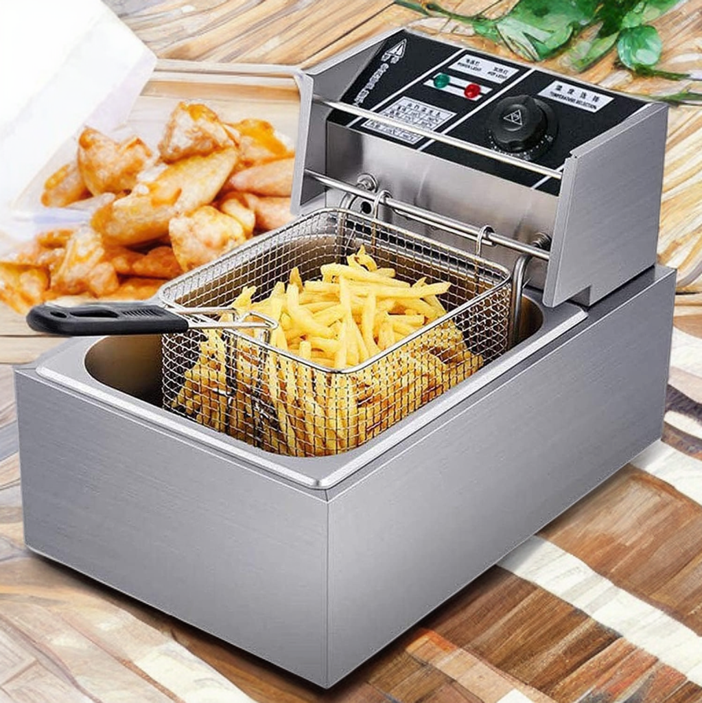 Friteuza electrica profesionala 6 litri din inox cu termostat