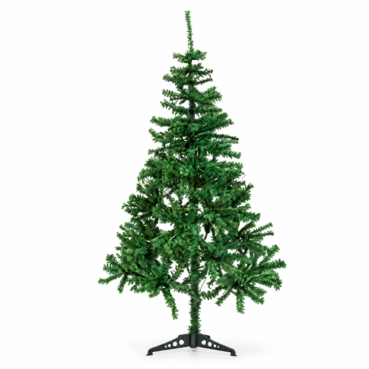 Brad artificial de Crăciun, 180 cm, verde, cu ornamente, instalație luminoasă și suport inclus