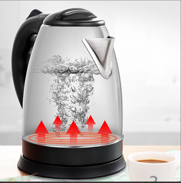 Cana Fierbator Inox 2.0L, 1500W, declansare automata, rotire 360°, Inox/Negru