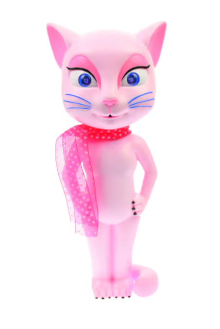 Jucarie interactiva pisica inteligenta, roz, 30 cm, cu repetare sunete