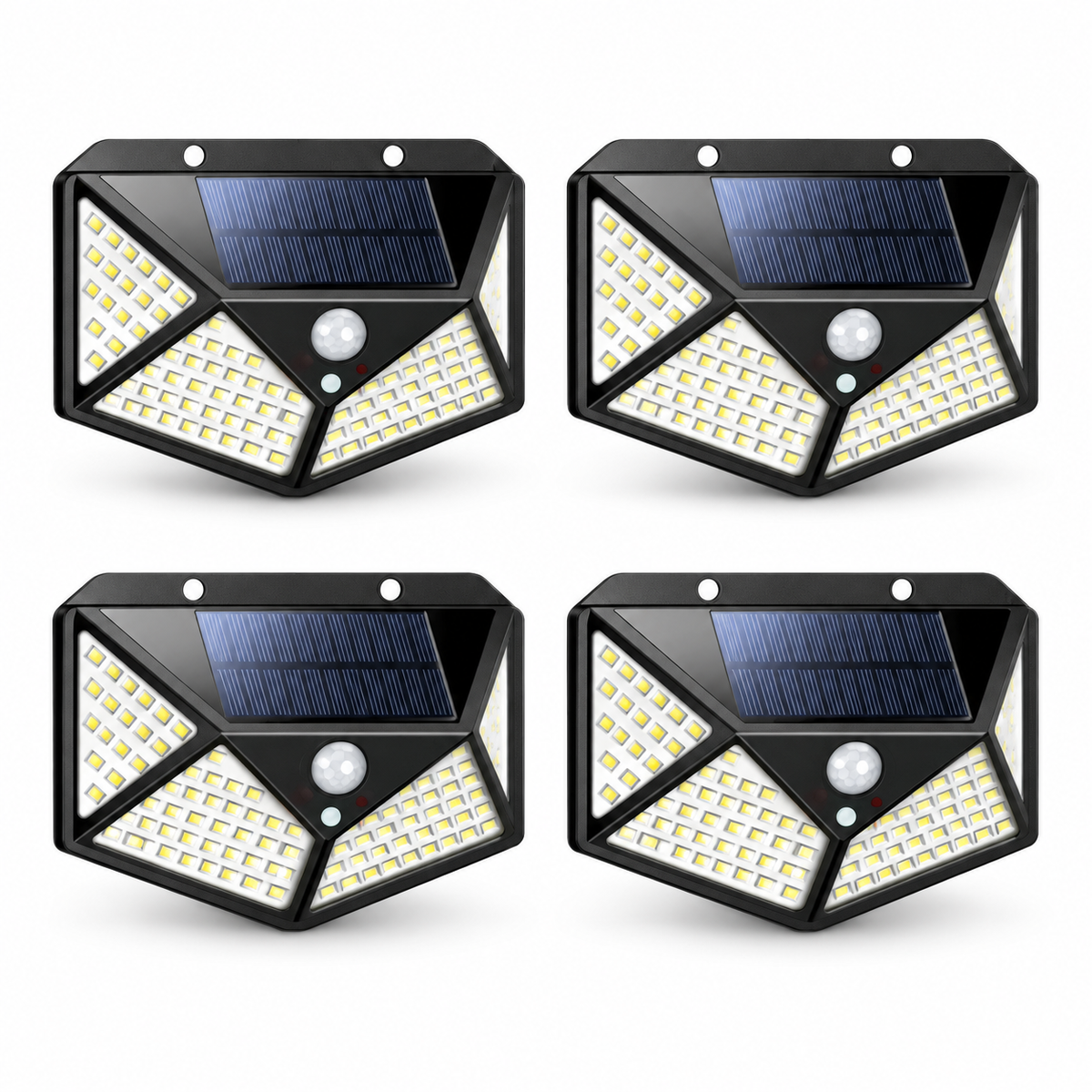 Set 4 Lămpi Solare de Exterior cu Senzor de Mișcare PIR – 3 Moduri de Iluminare