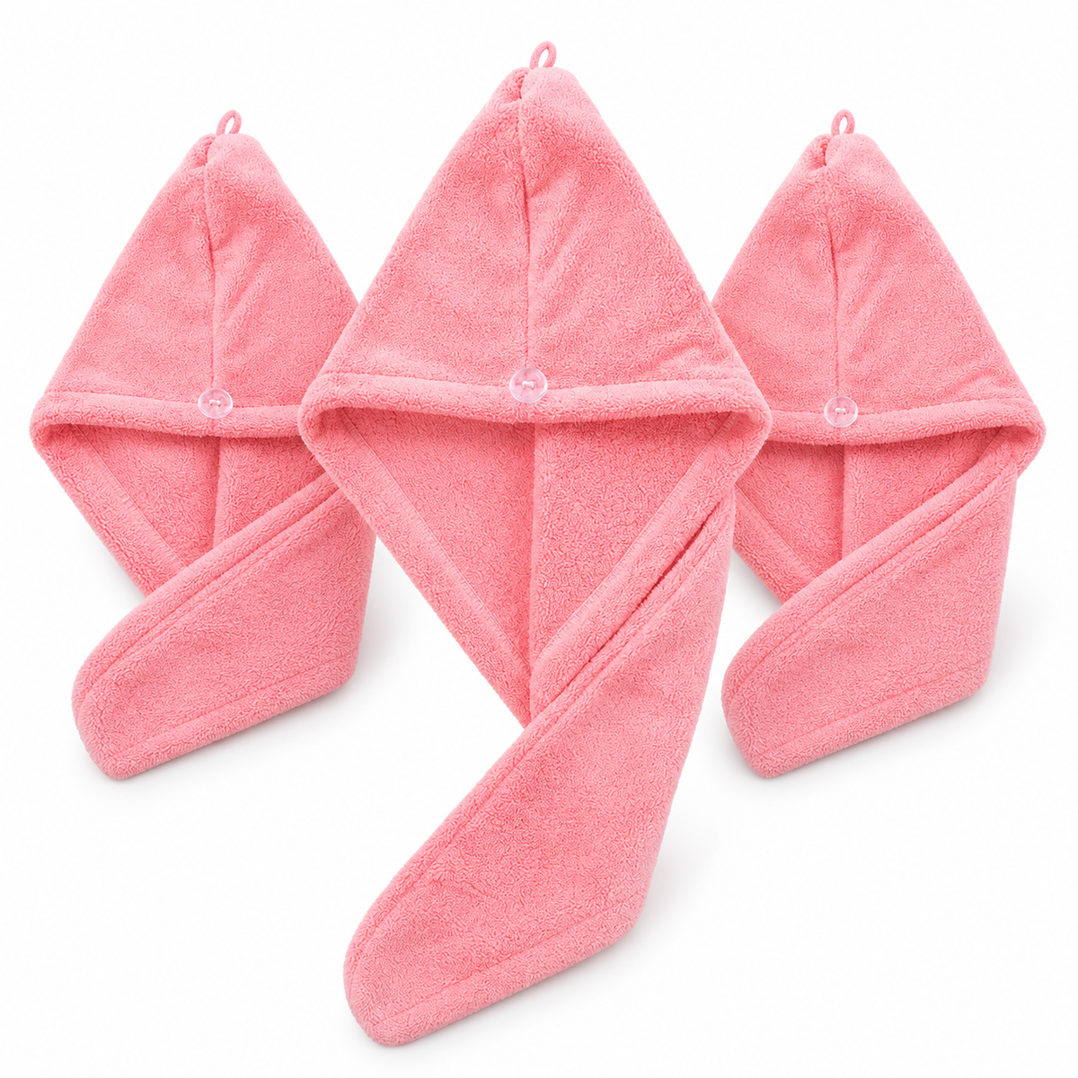 Pachet 3 Prosoape Turban pentru Păr din Microfibră, Absorbție Rapidă, 60 × 22 cm