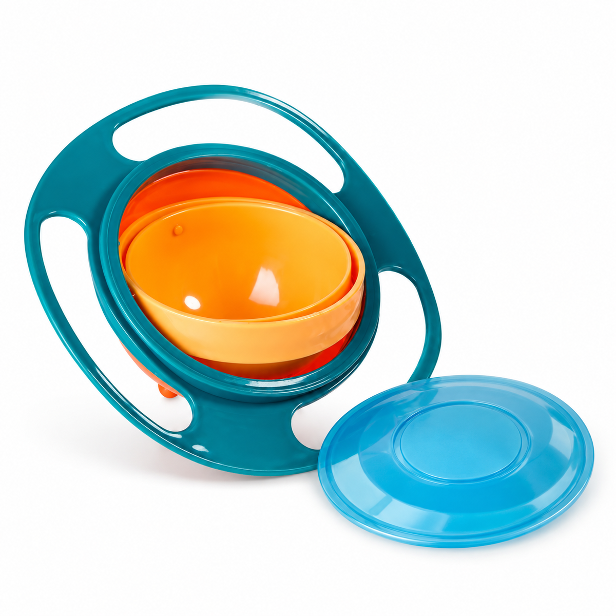 Castron Rotativ 360° Anti-Vărsare pentru Copii – Multicolor, cu Mânere