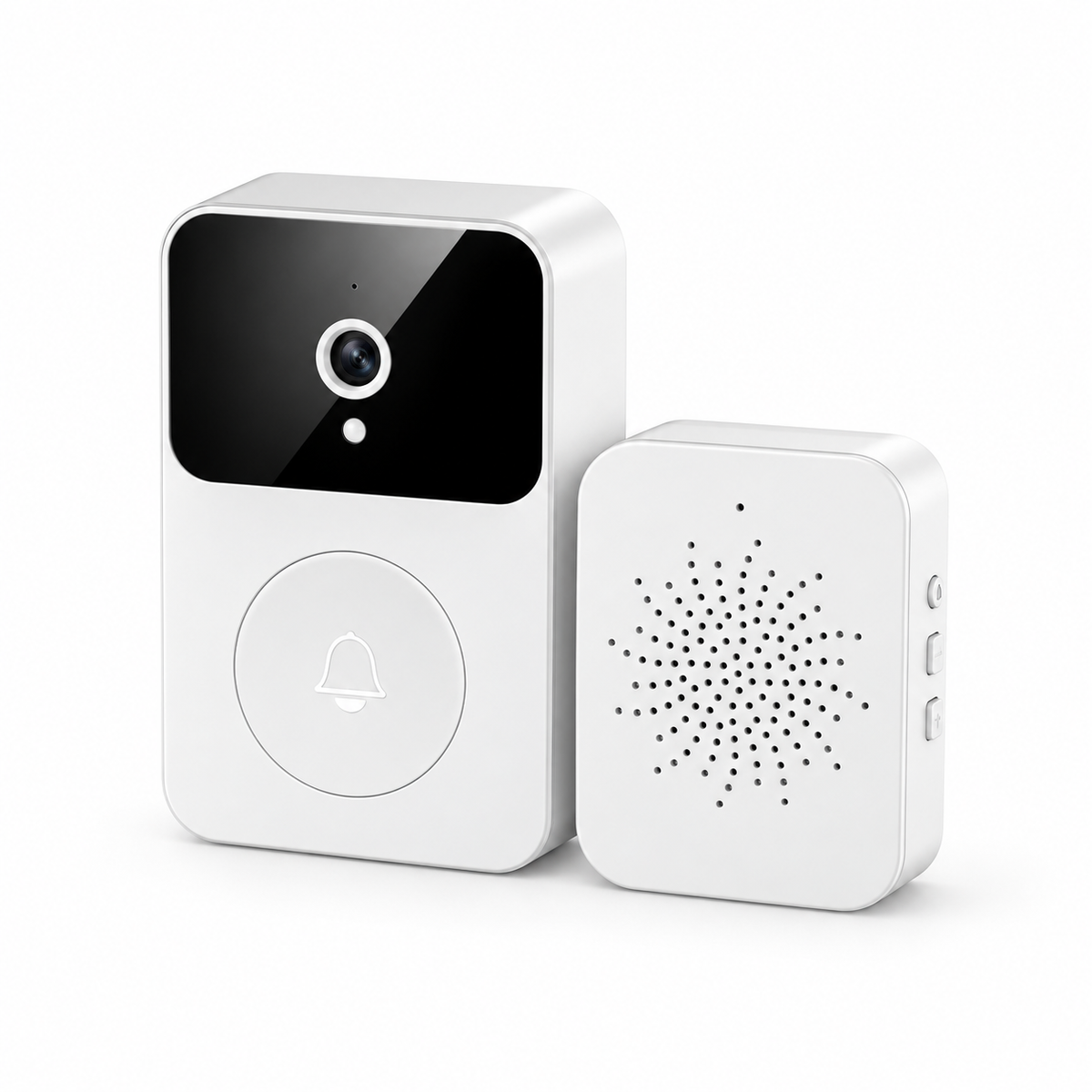 Sonerie Video Inteligentă WiFi cu Cameră HD, Detecție Mișcare, Comunicare Bidirecțională și Notificări, Albă