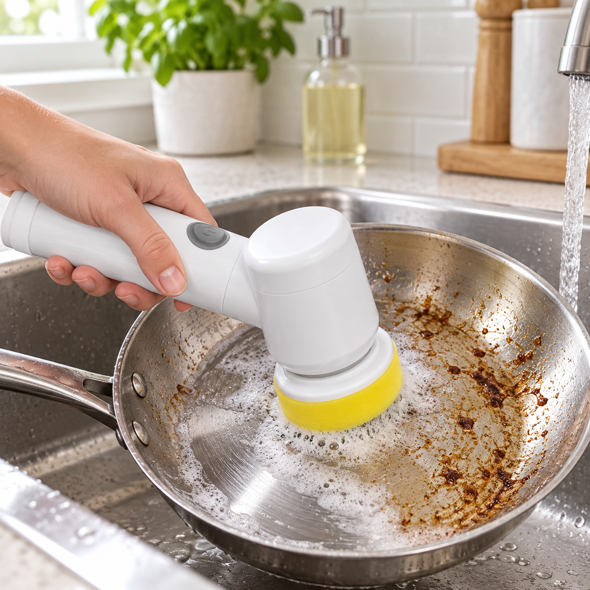 Perie Electrică BrushMagic cu Rotație 360°, 3 Capete și Încărcare USB