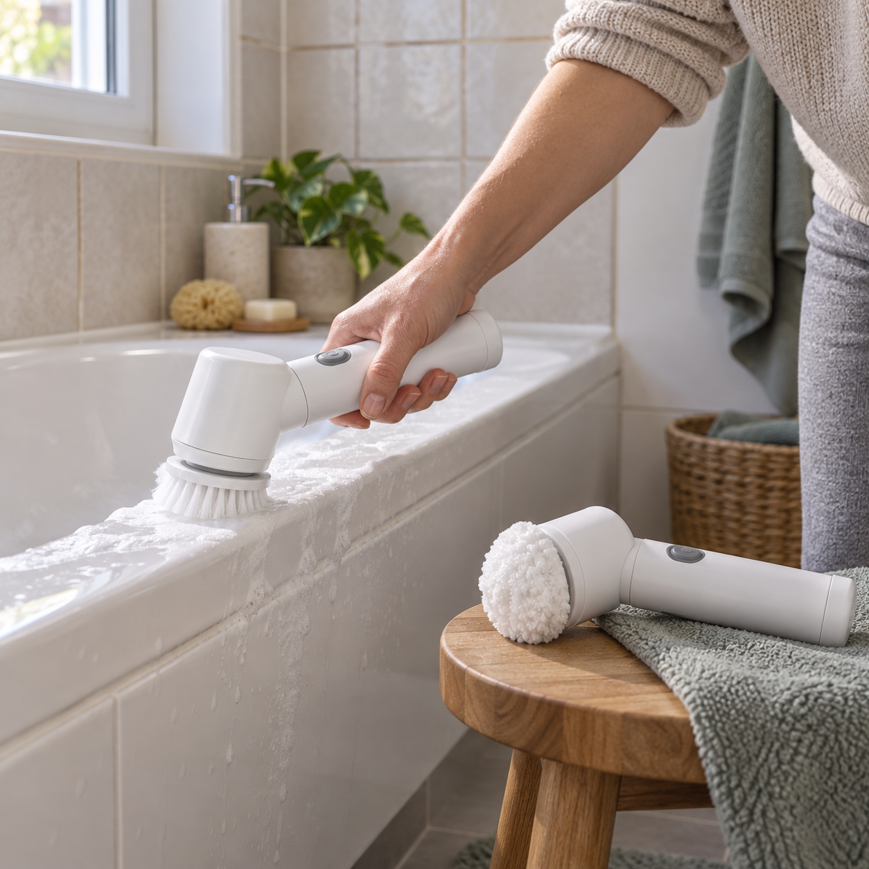 Pachet 2 Perii Electrice BrushMagic cu Rotație 360°, 3 Capete și Încărcare USB