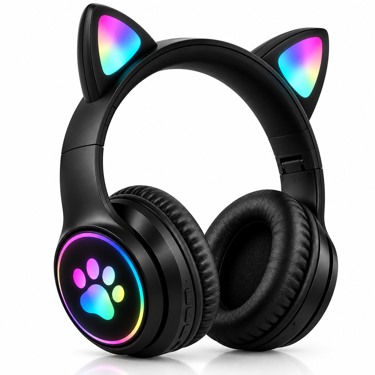 Căști Wireless Bluetooth cu Urechi de Pisică – Pliabile, Confortabile