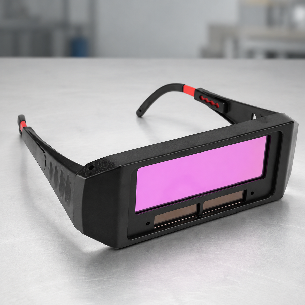 Ochelari sudura cu auto-intunecare, cristale lichide LCD, protectie DIN 11, curea si brate incluse