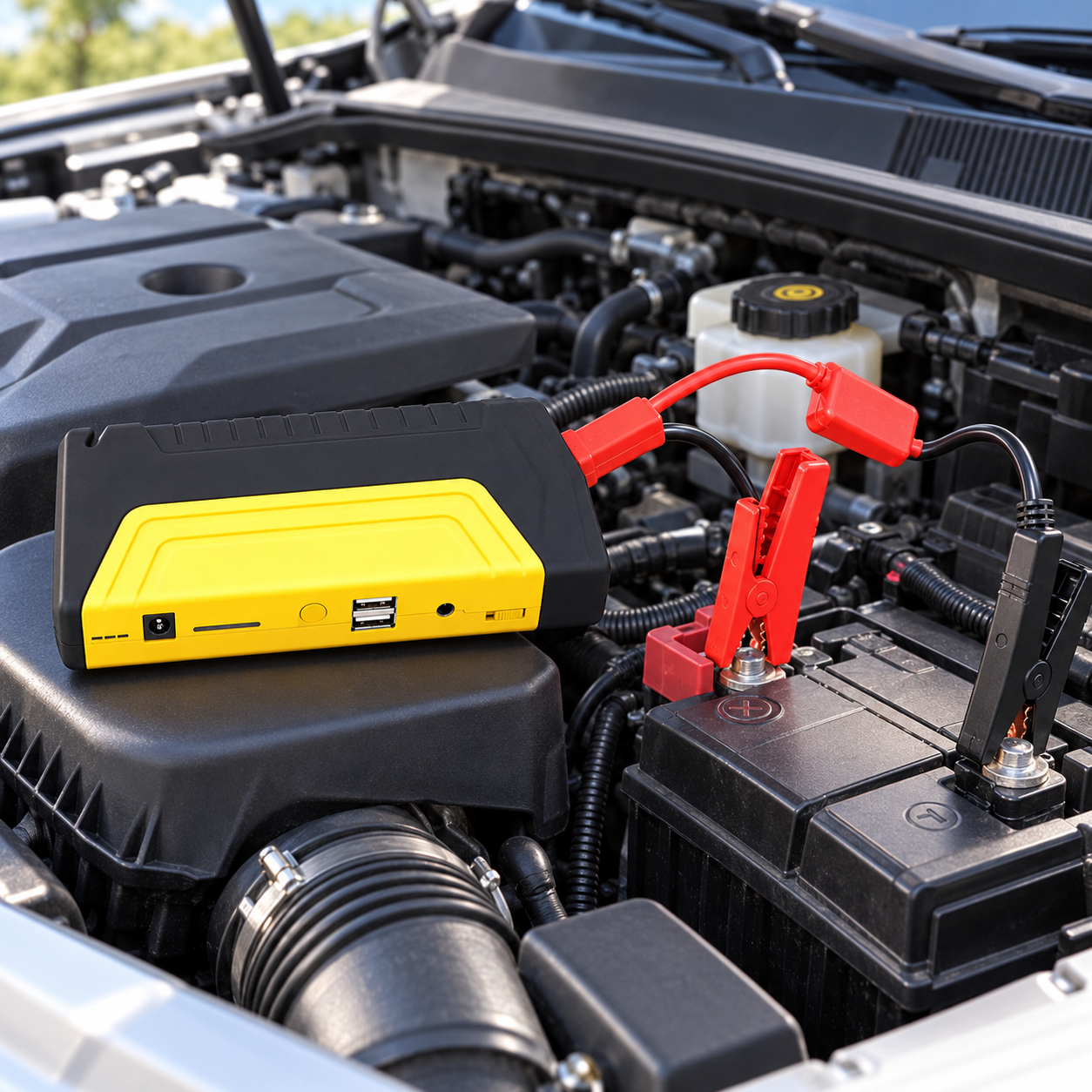 Jump Starter Auto 12V, 68800mAh, 600A – Powerbank cu 2 Porturi USB și Lanternă LED