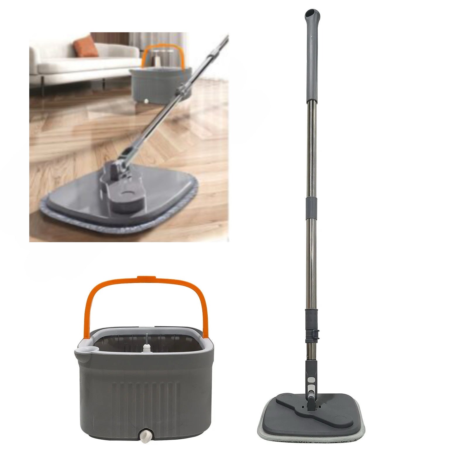 Set curatenie mop rotativ 360 cu galeata separare apa