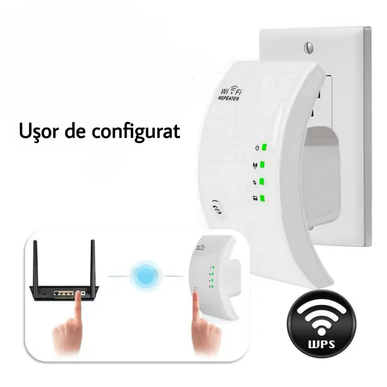 Amplificator de semnal WiFi, acoperire mare, 300 Mbps