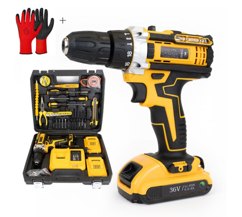 Masina de Gaurit si Insurubat 48V cu 2 Acumulatori si Set Accesorii 30 Bucati