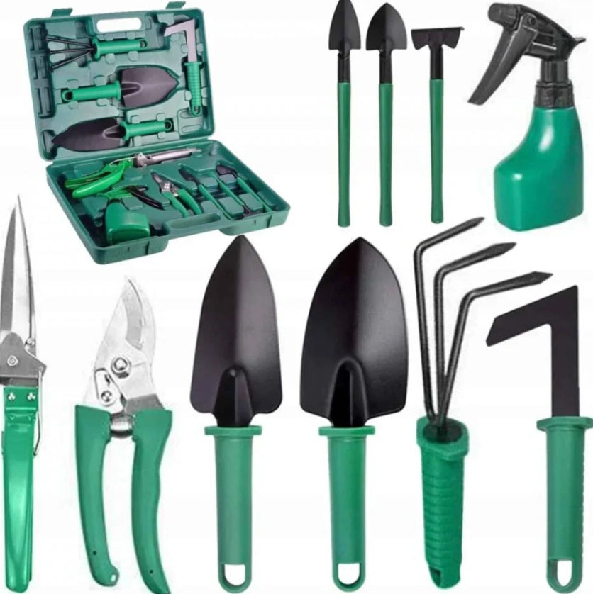 Set unelte gradinarit 12 piese cu valiza, multifunctional