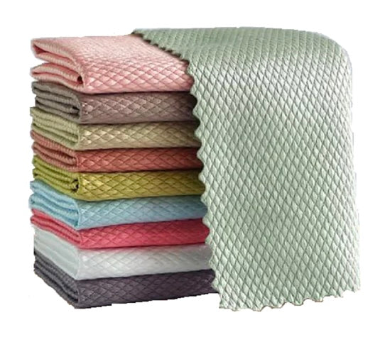 Set 10 lavete magice din microfibra 30x30 cm, multicolor, super absorbante, fara urme