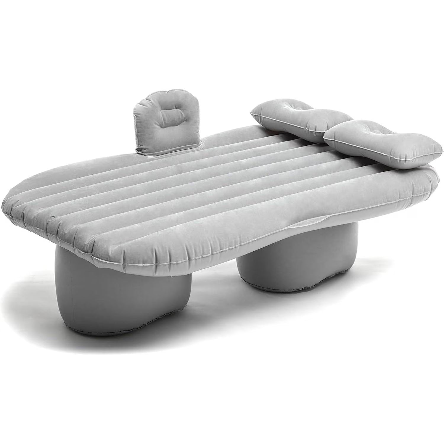 Saltea gonflabila auto multifunctionala, cu pompa electrica si perne incluse, gri