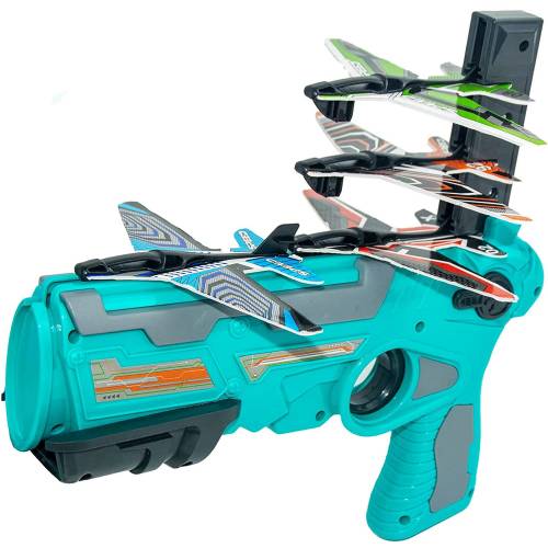 Pistol lansator cu 4 avioane, jucarie pentru copii, fara baterii