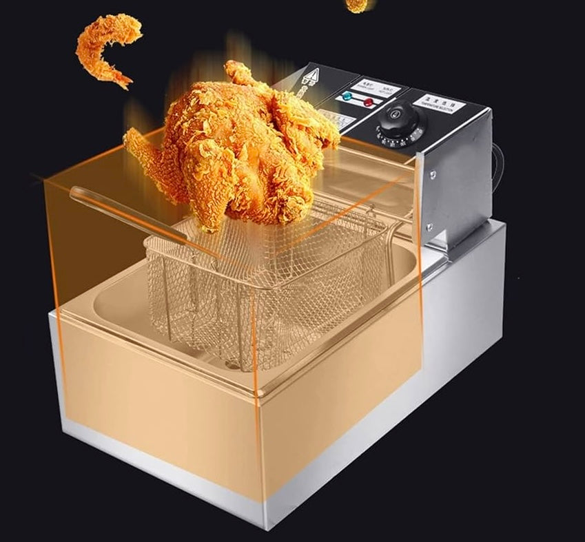 Friteuza electrica profesionala 6 litri din inox cu termostat