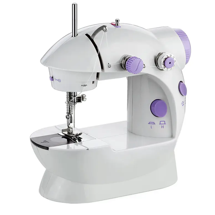 Mini masina de cusut electrica 4-in-1 – portabila, alb-mov