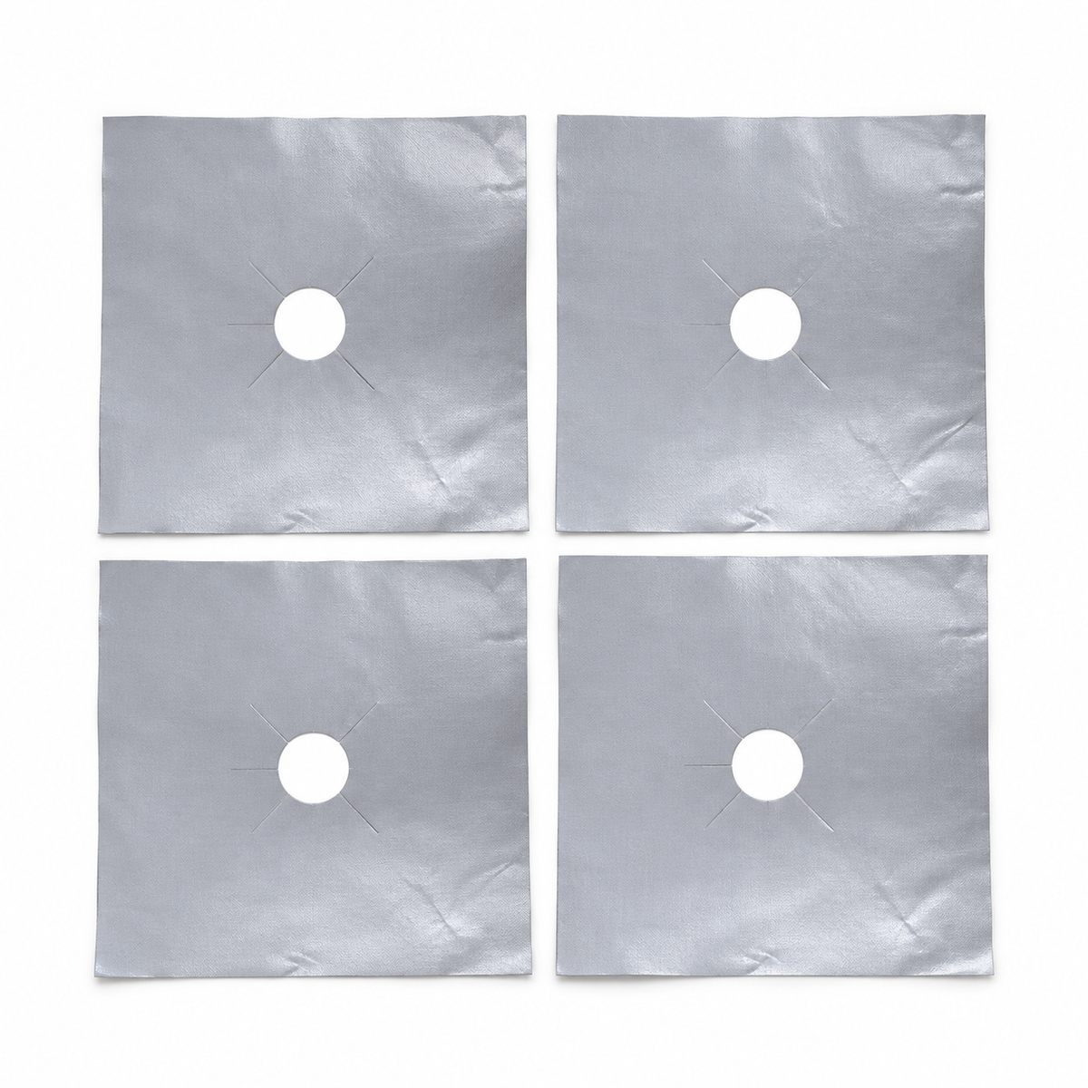 Set 4 folii de protecție pentru aragaz și plită cu gaz, reutilizabile și decupabile, 27 × 27 cm, gri