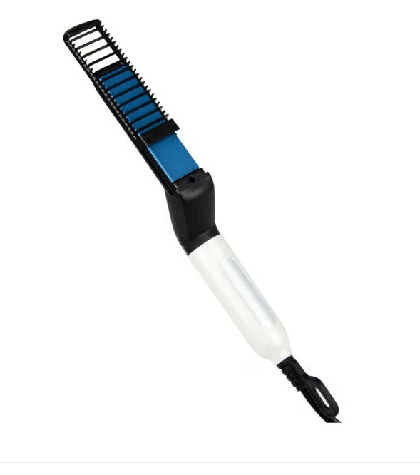 Perie electrica 2 in 1 pentru indreptat parul si barba, incalzire rapida, compacta